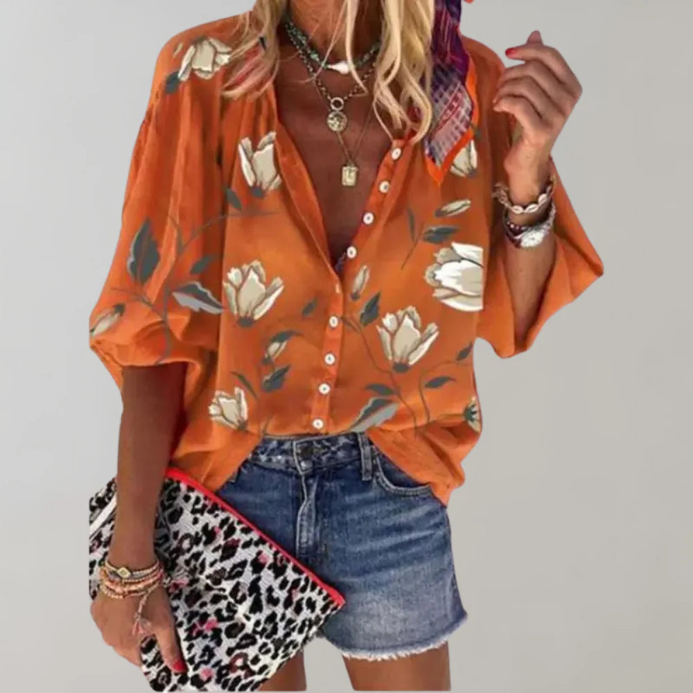 Jeamely Floral Print Blouse