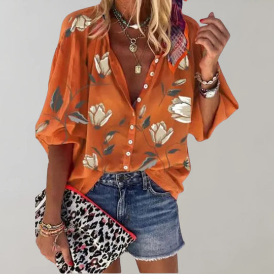 Jeamely Floral Print Blouse