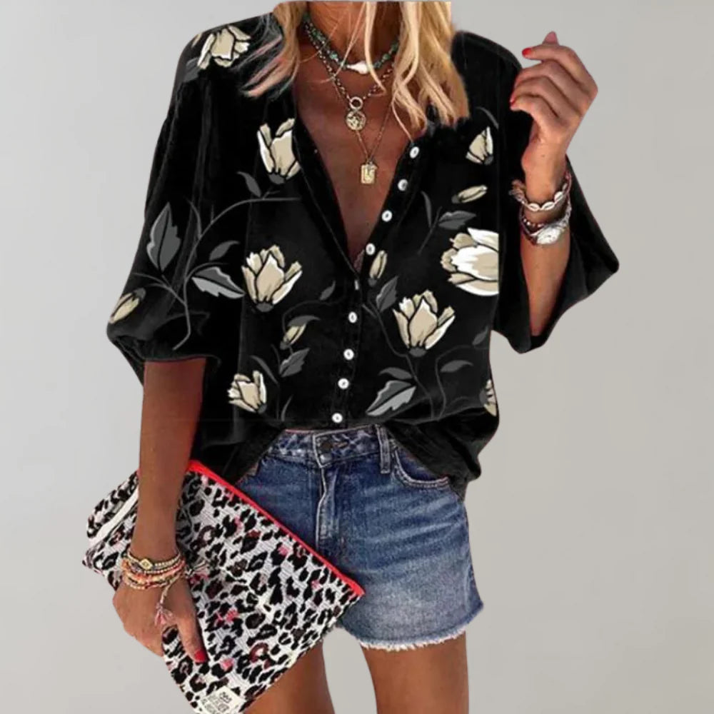 Jeamely Floral Print Blouse