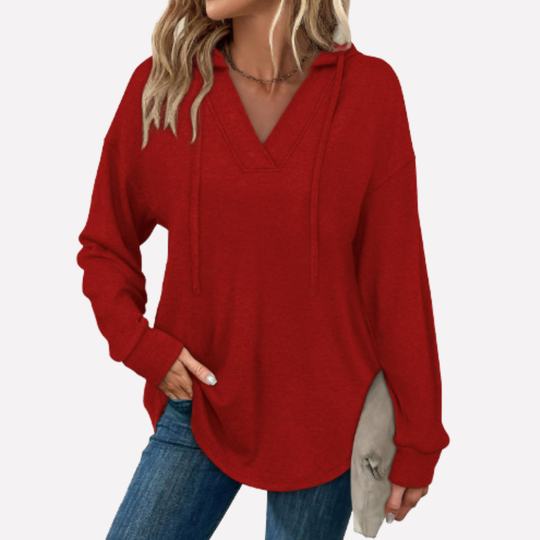 Virellae V‑Neck Oversized Hoodie