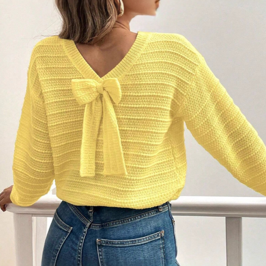 Marivelle Bow Back Pullover Sweater