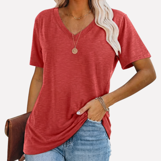 Gemma V Neck Short Sleeve Shirt
