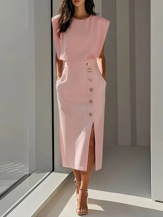 Luna Midi Dress with Side Slit
