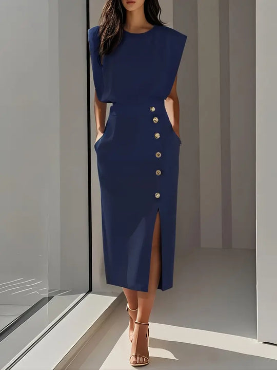 Luna Midi Dress with Side Slit