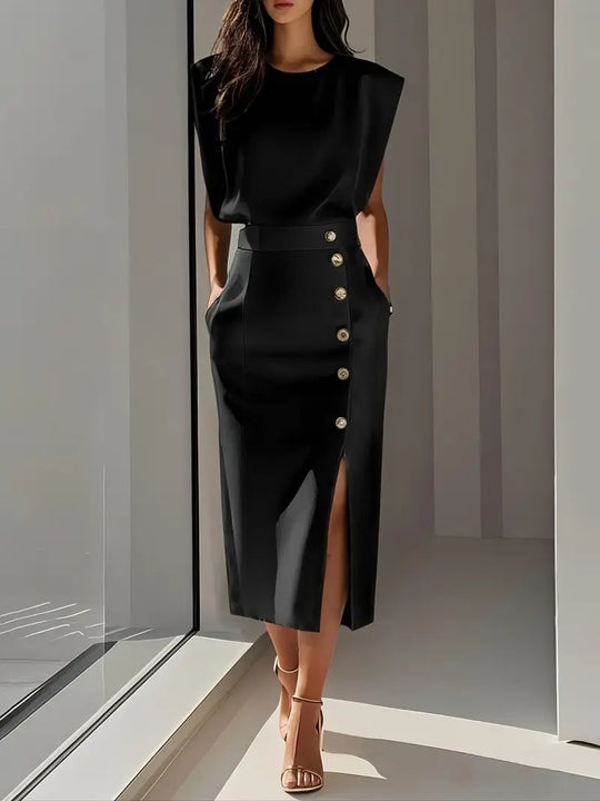 Luna Midi Dress with Side Slit