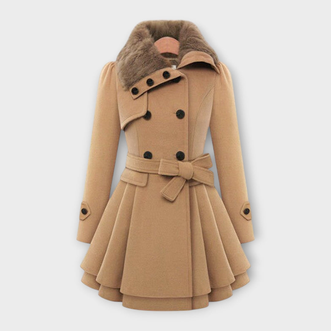 Novia Faux Fur Collar Coat