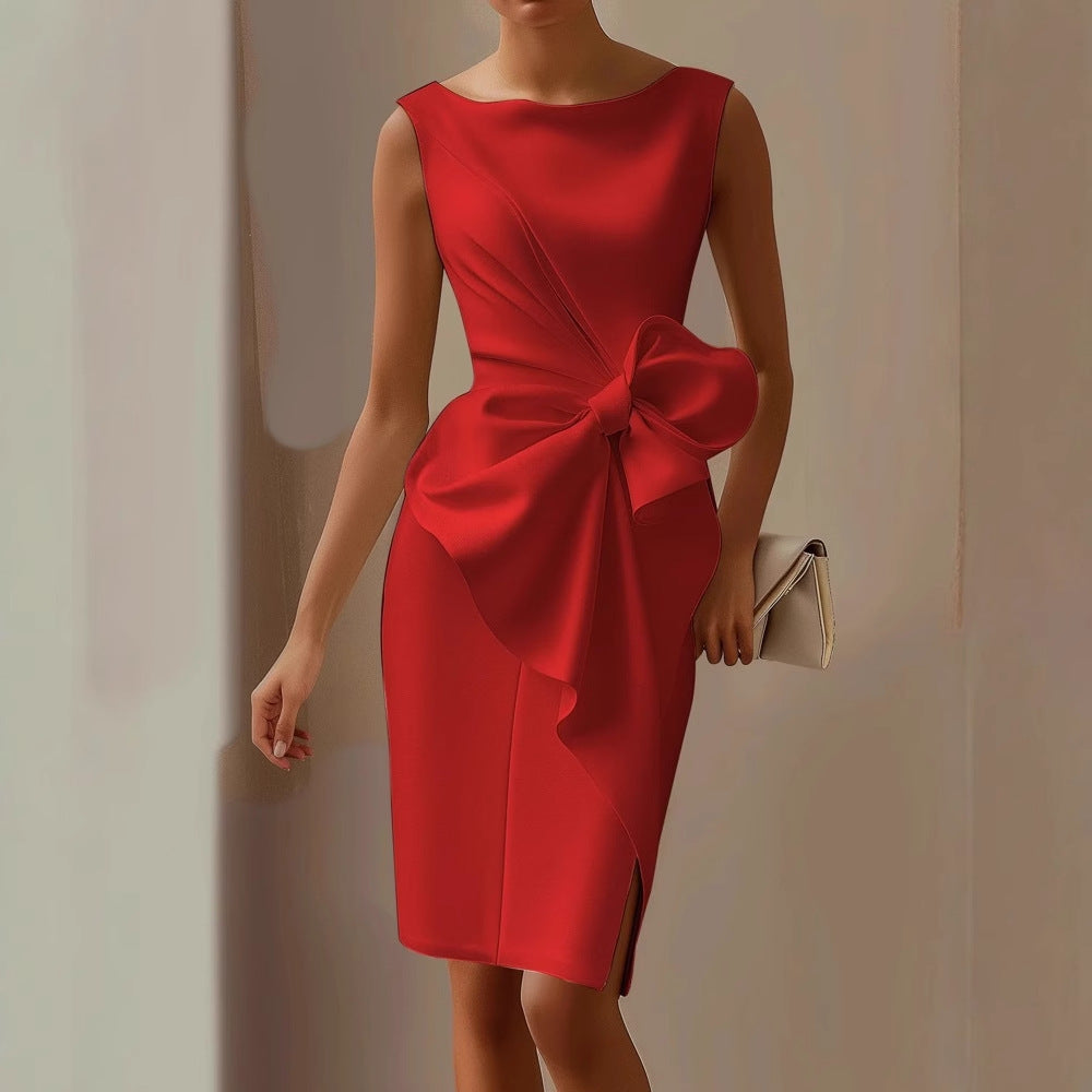 Emilia Sleeveless Ribbon Waist Dress