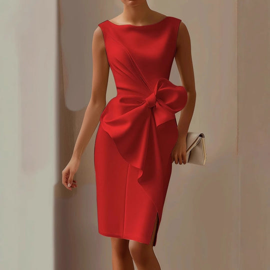 Emilia Sleeveless Ribbon Waist Dress