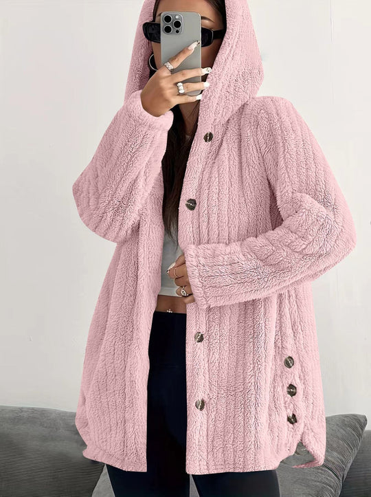 Jane Plushed Hooded Design Cardigan
