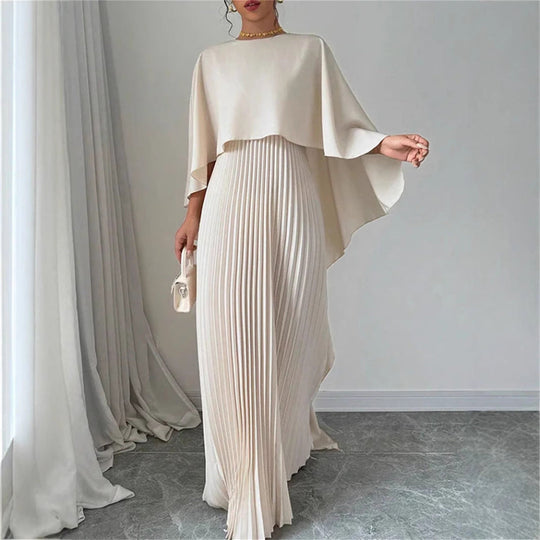Ciera Pleated Batwing Sleeve Gown