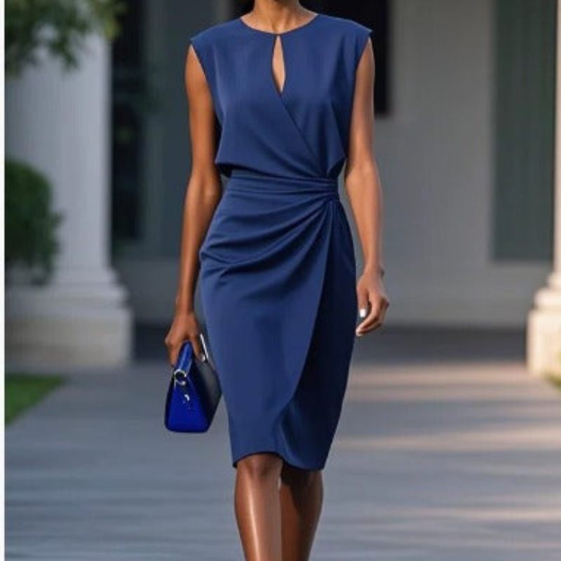 Ava Ruched Waist Midi Dress