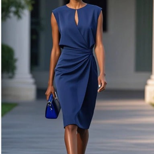 Ava Ruched Waist Midi Dress