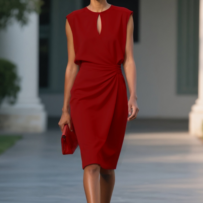 Ava Ruched Waist Midi Dress