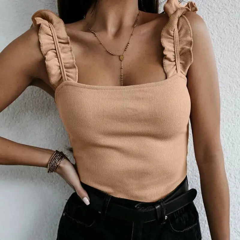 Florielle Ruffled Lightweight Tank Top