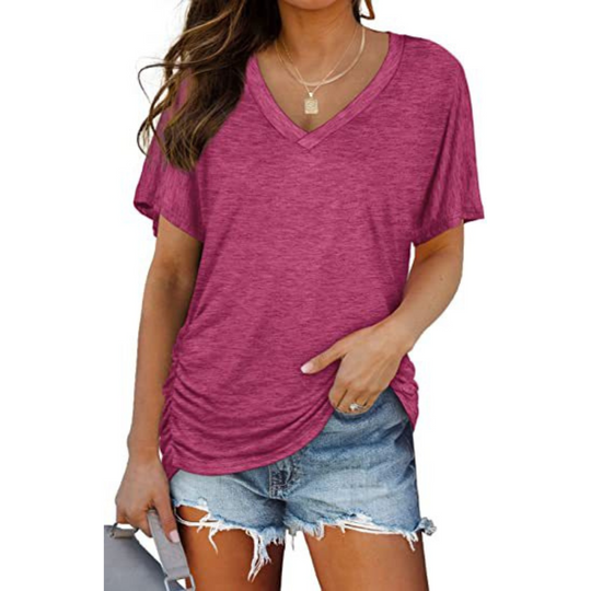 Florielle Classic V-Neck Loose Fit T-Shirt