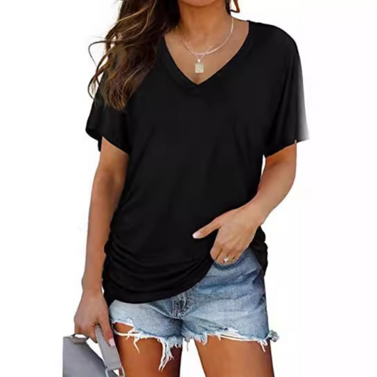 Florielle Classic V-Neck Loose Fit T-Shirt
