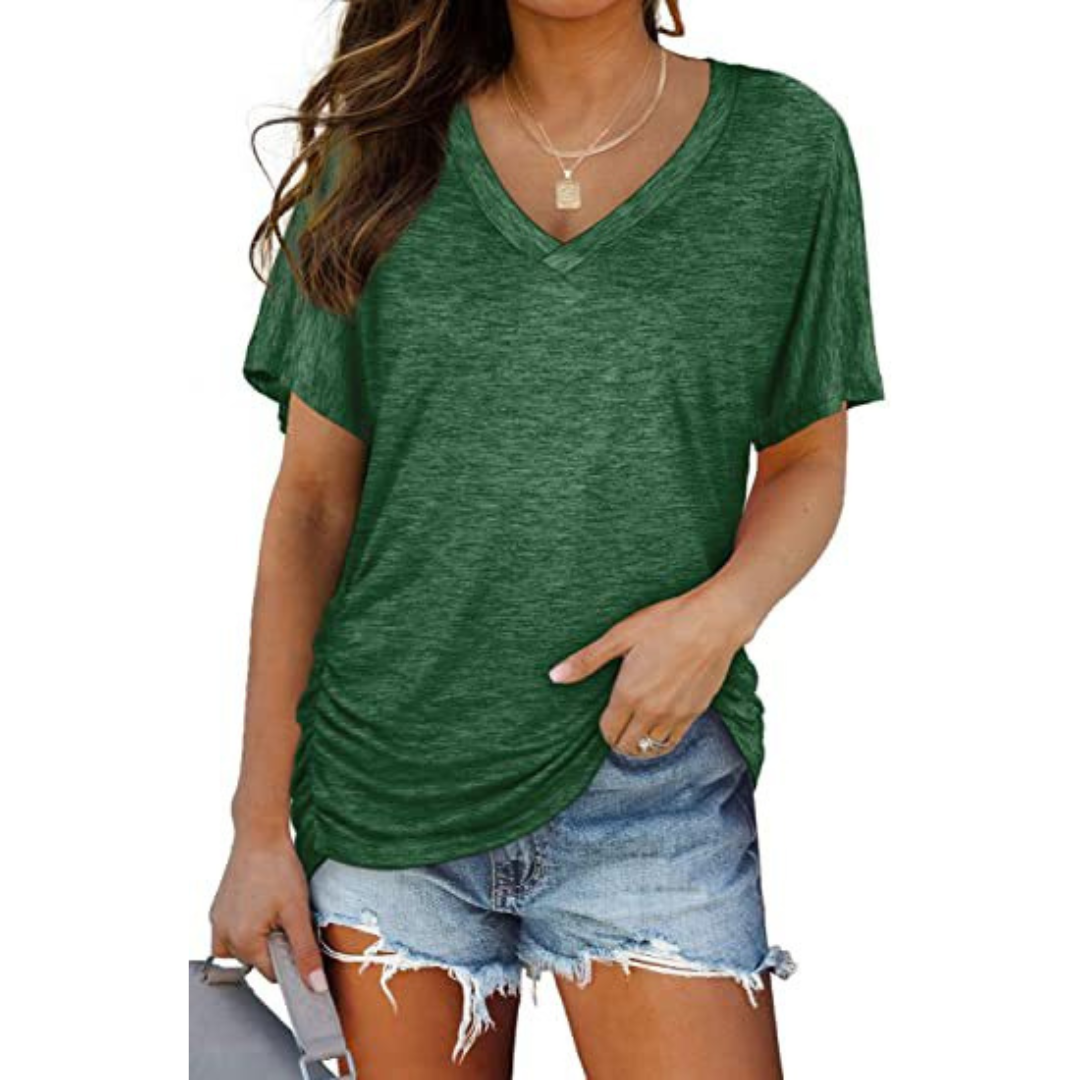 Florielle Classic V-Neck Loose Fit T-Shirt
