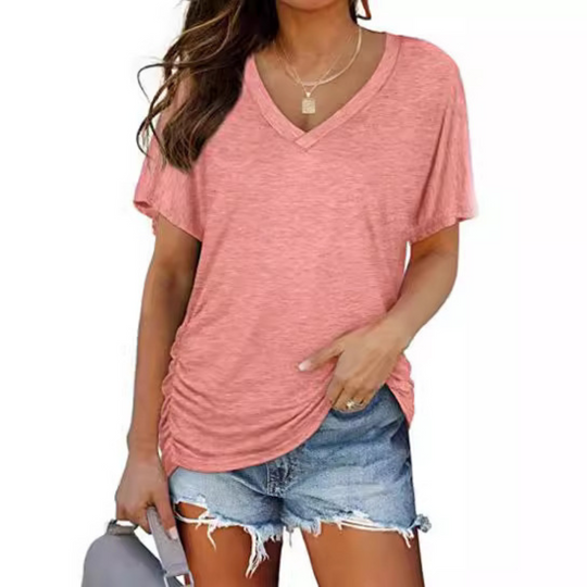 Florielle Classic V-Neck Loose Fit T-Shirt