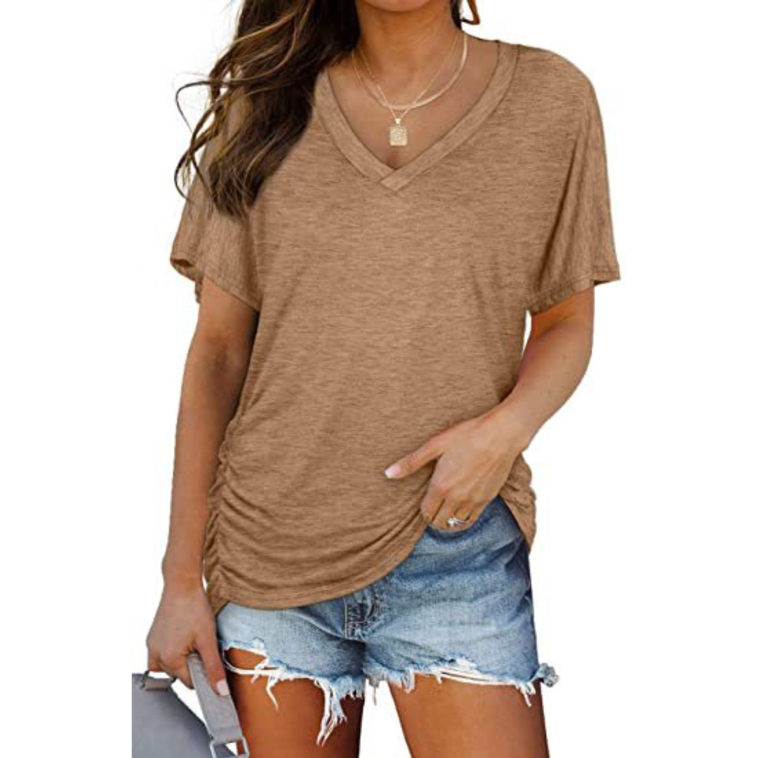 Florielle Classic V-Neck Loose Fit T-Shirt