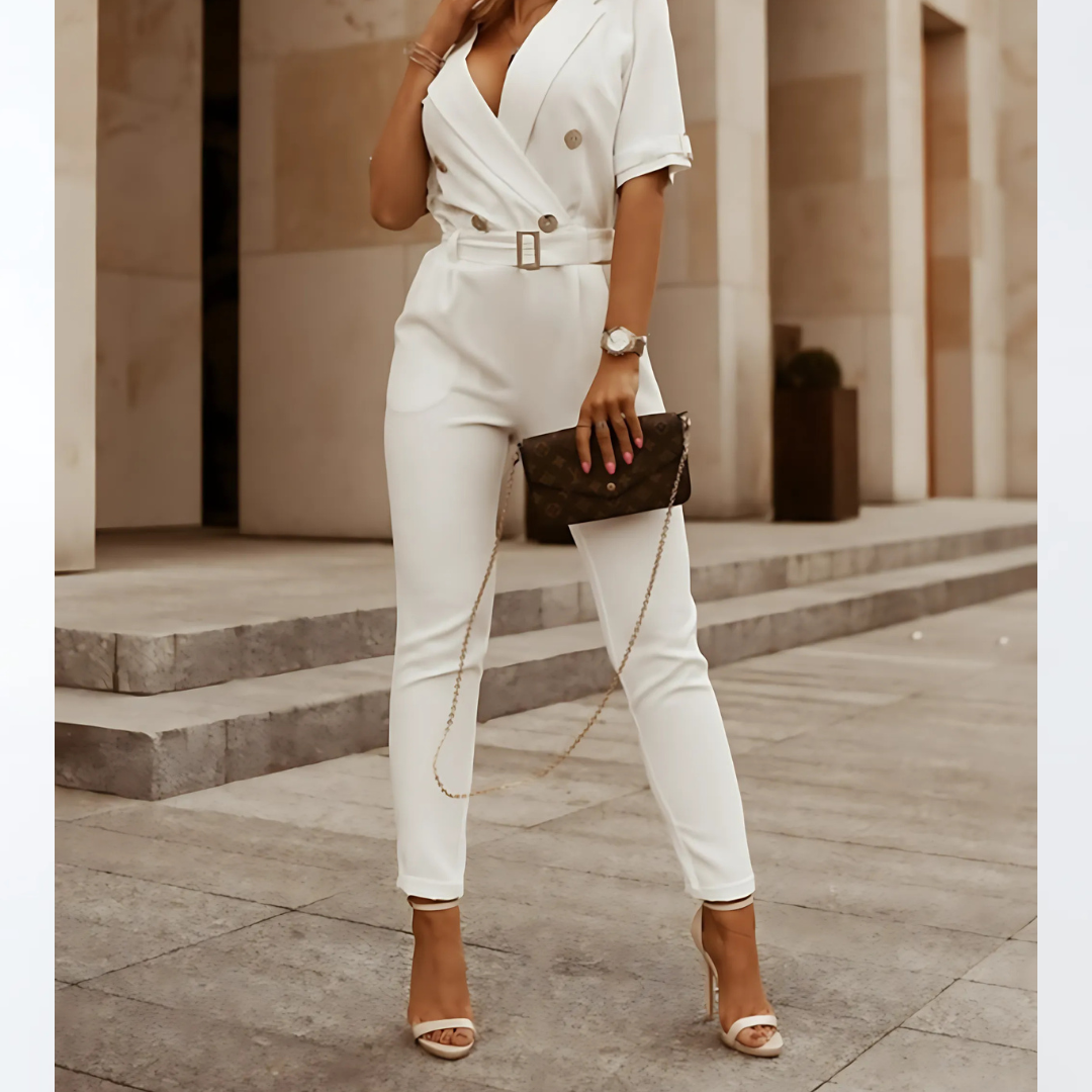 Veloura Polyester Jumpsuit with Belt