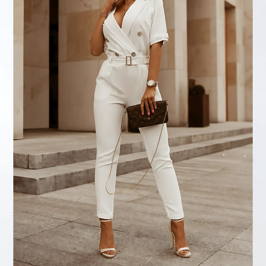 Veloura Polyester Jumpsuit with Belt