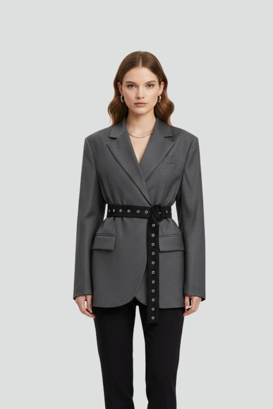 Rae Adjustable Belt Detail Blazer