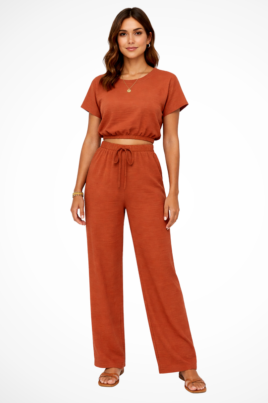 Elovira Cotton Blend Two Piece Set