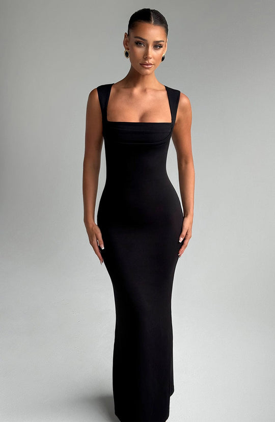 Adeline Square Neckline Bodycon Maxi Dress