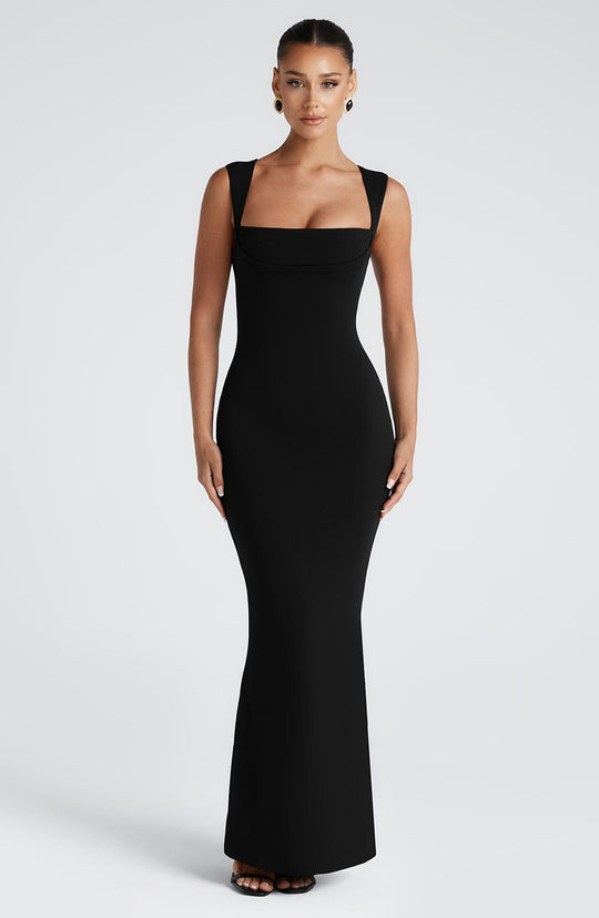 Adeline Square Neckline Bodycon Maxi Dress