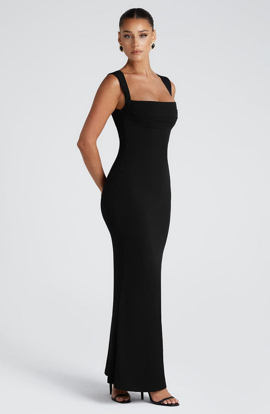 Adeline Square Neckline Bodycon Maxi Dress