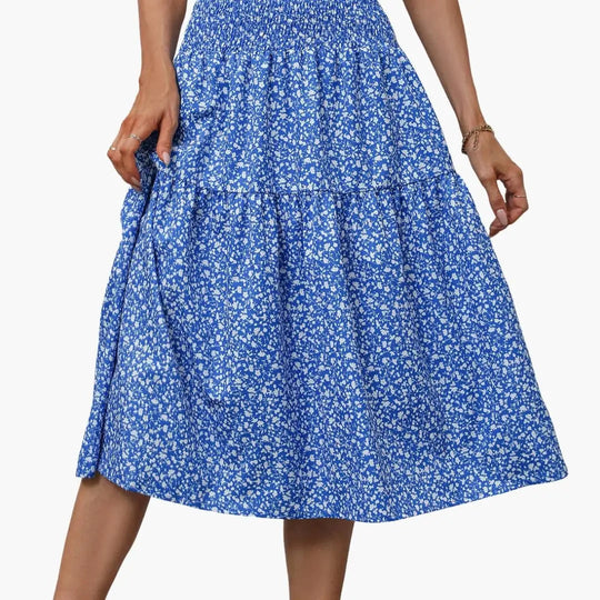 Sorelle Floral Print Ruffled Maxi Skirt
