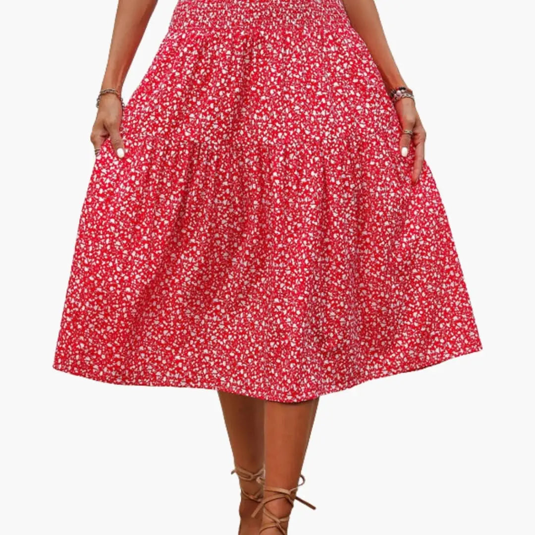 Sorelle Floral Print Ruffled Maxi Skirt