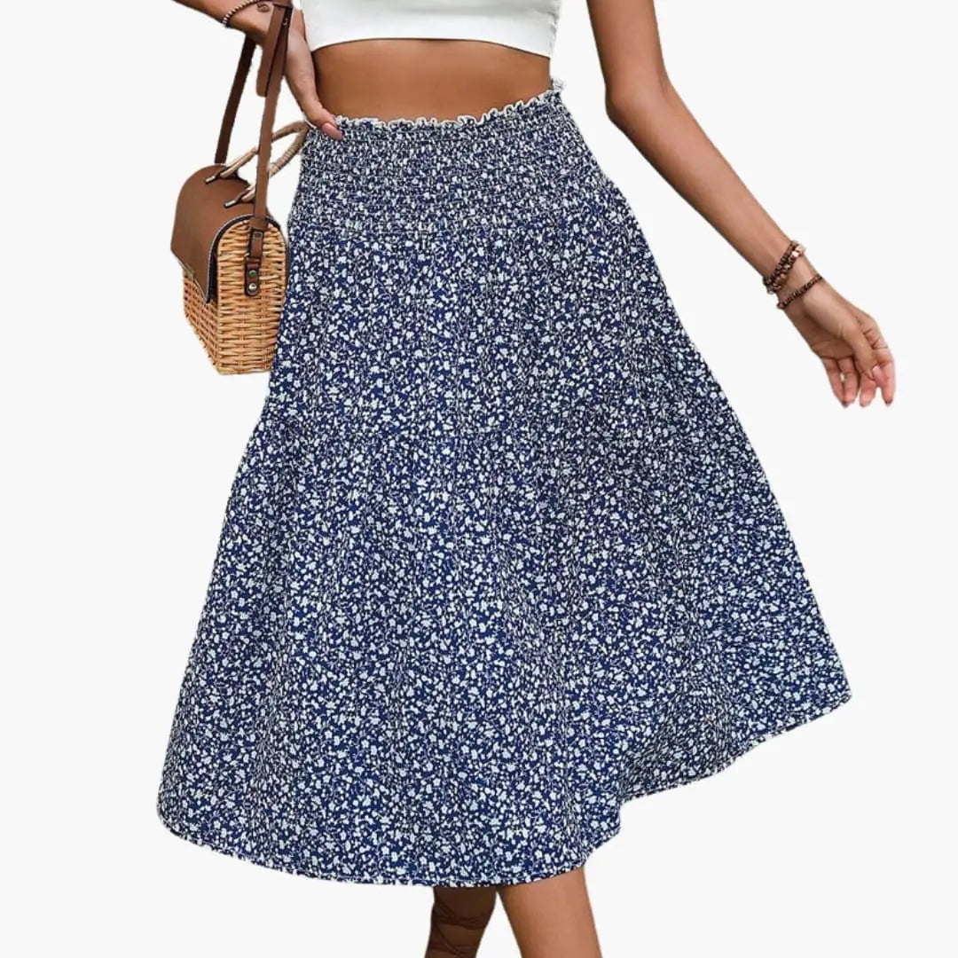 Sorelle Floral Print Ruffled Maxi Skirt