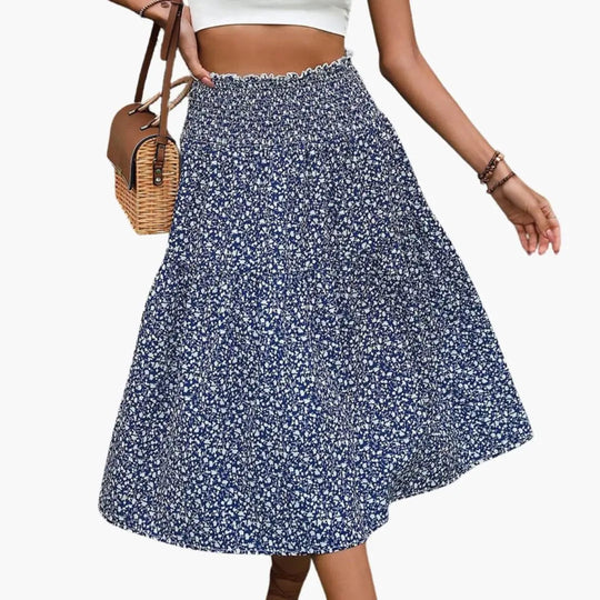 Sorelle Floral Print Ruffled Maxi Skirt