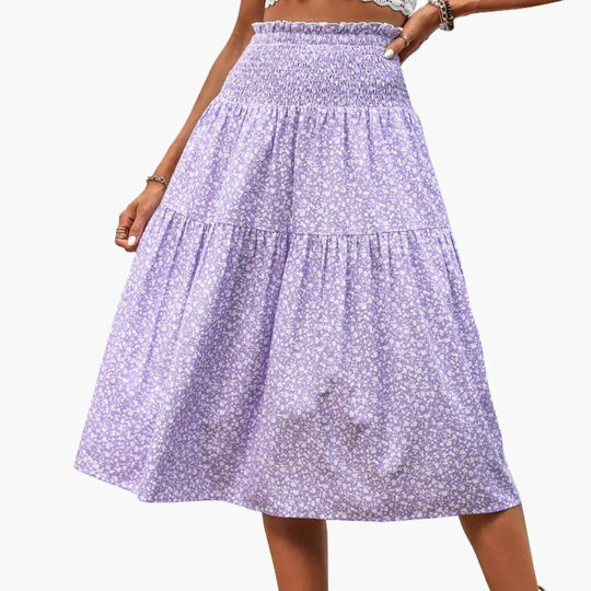 Sorelle Floral Print Ruffled Maxi Skirt