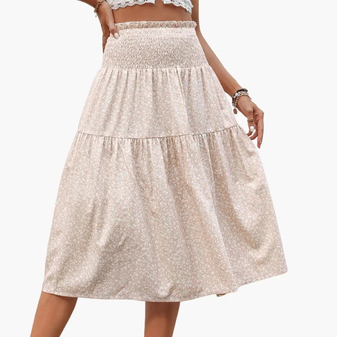 Sorelle Floral Print Ruffled Maxi Skirt