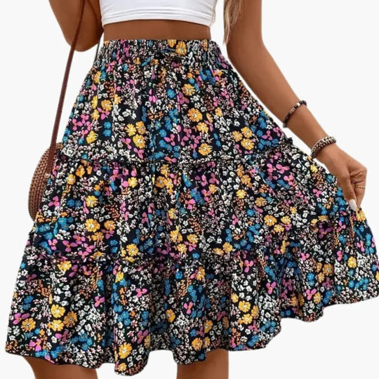 Aloura Floral Print Midi Skirt