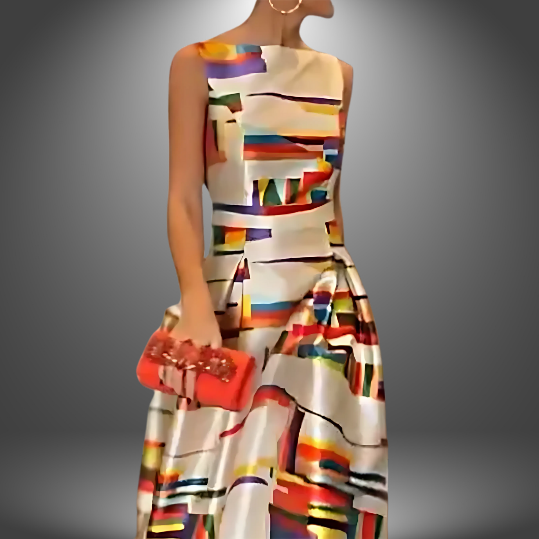 Holly Geometric Print Maxi Dress