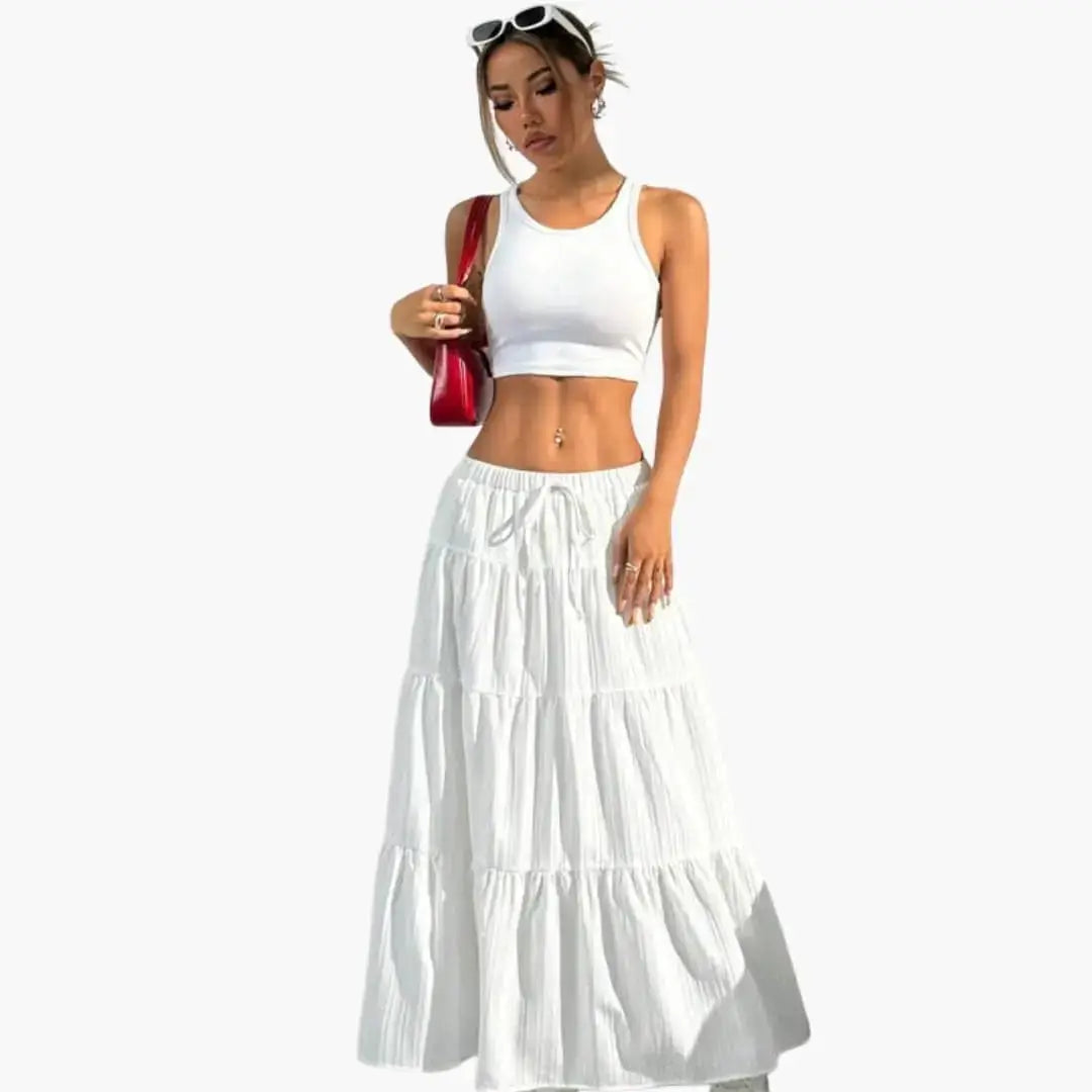 Orelia Plain Woven Maxi Skirt