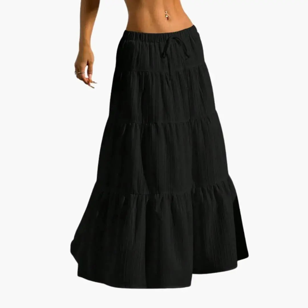 Orelia Plain Woven Maxi Skirt