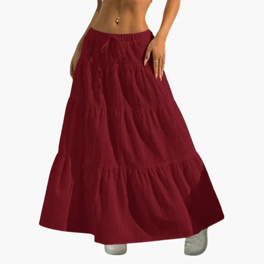 Orelia Plain Woven Maxi Skirt