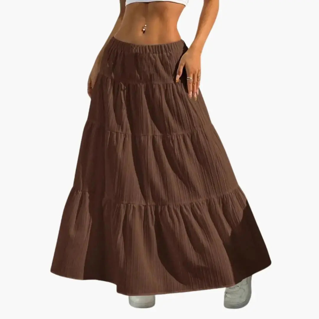 Orelia Plain Woven Maxi Skirt