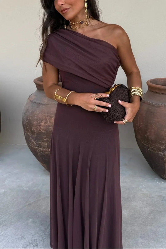 Winenette Pleated Gown