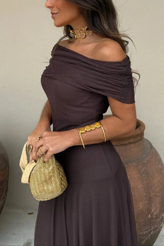 Winenette Pleated Gown
