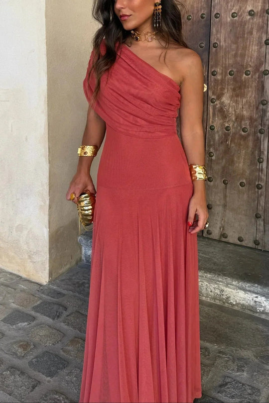 Winenette Pleated Gown