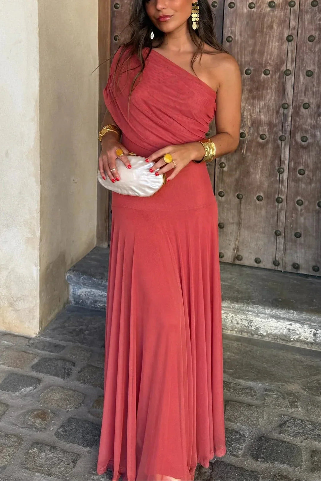Winenette Pleated Gown
