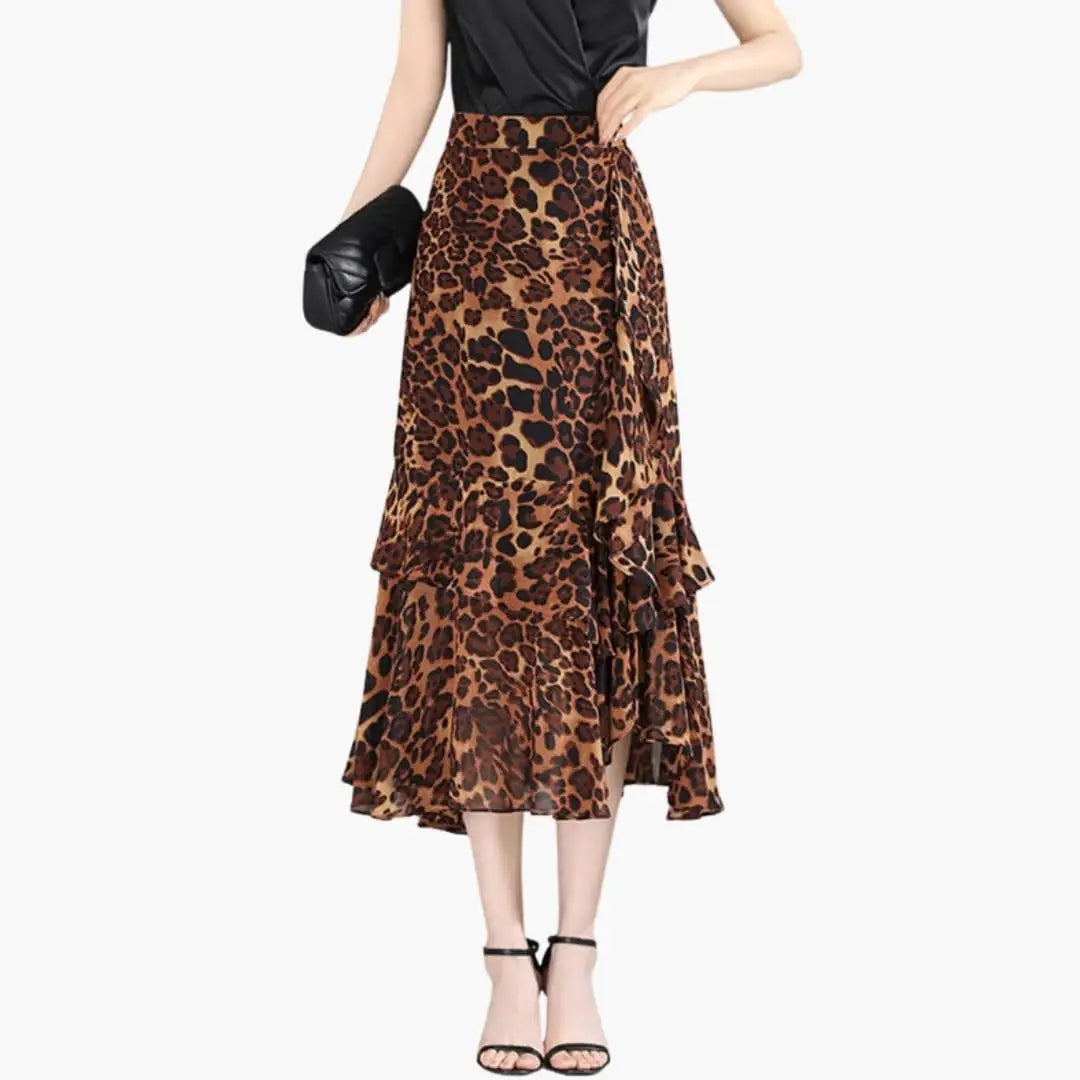 Aveline Printed Woven Midi Skirt