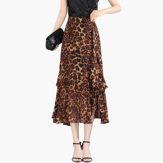 Aveline Printed Woven Midi Skirt