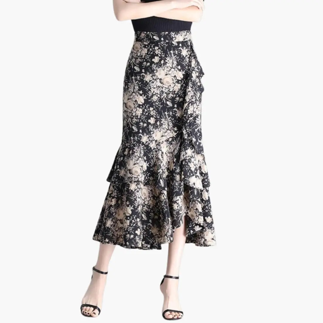 Aveline Printed Woven Midi Skirt