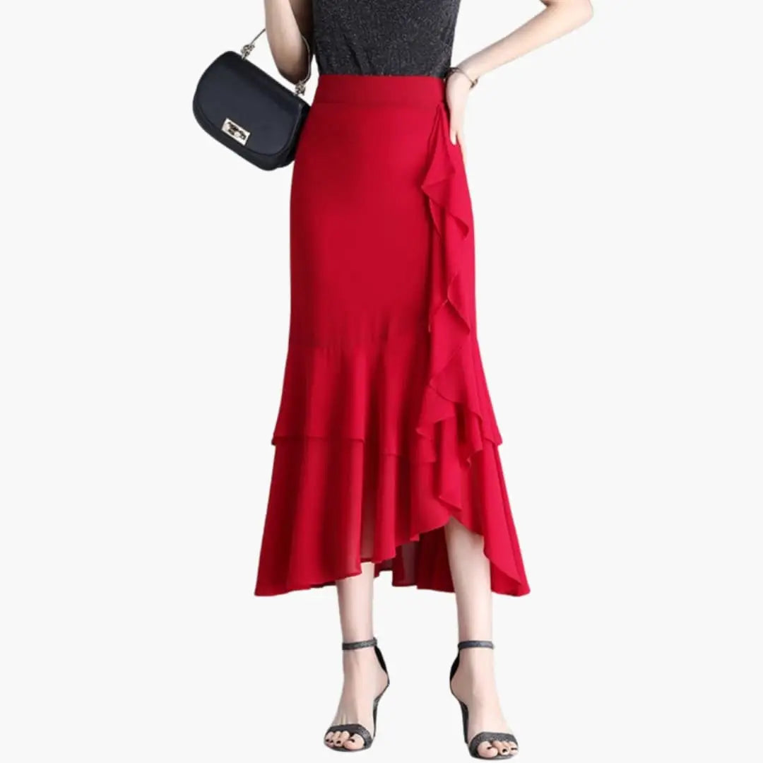 Aveline Printed Woven Midi Skirt